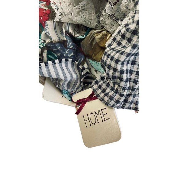 Stuffed Plush Toy Country Cow Handmade Dress Blue White Plaid 17" Animal - Picture 7 of 8